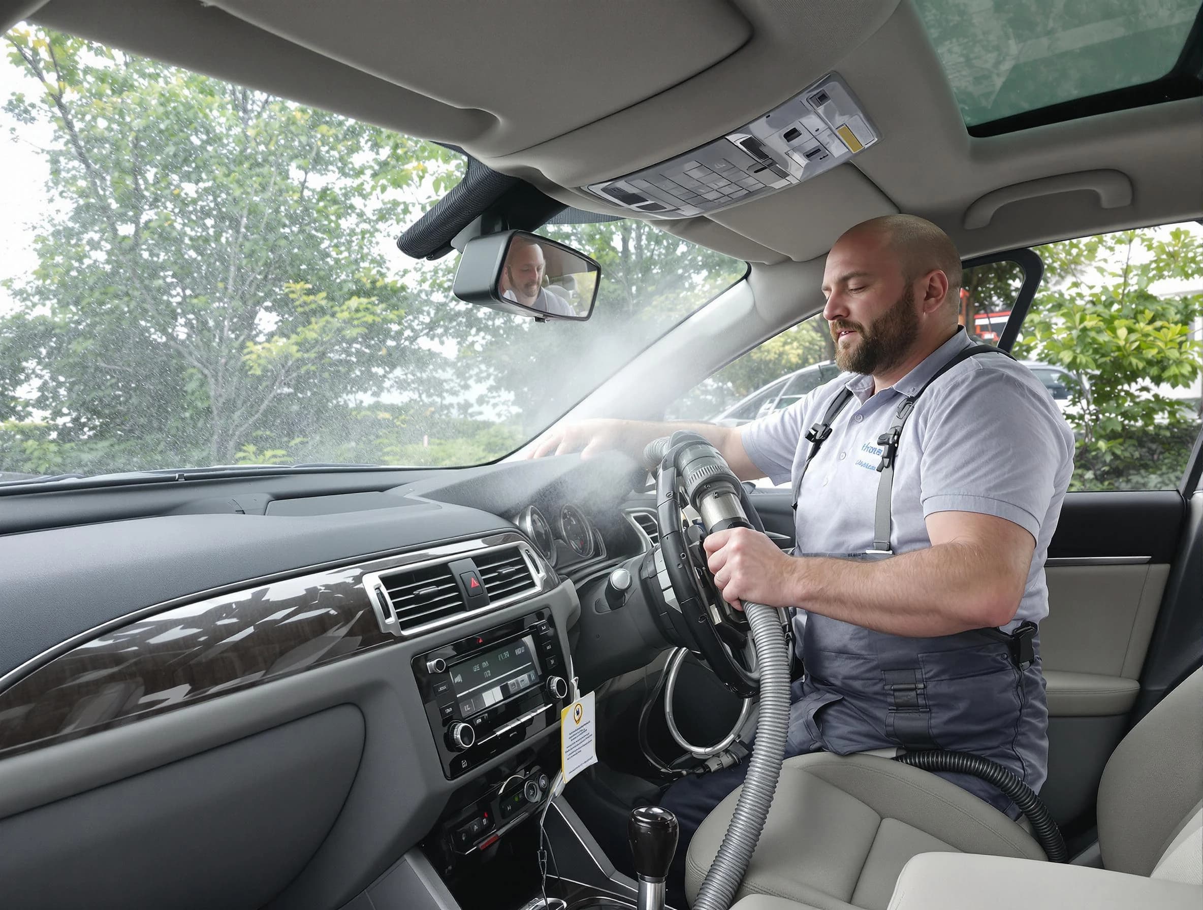 Franklin Air Duct Cleaning specialist performing professional car duct cleaning in Franklin