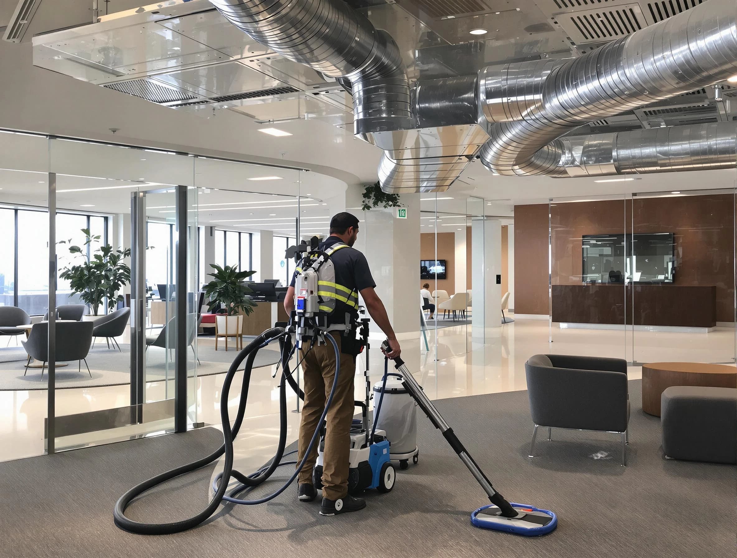 Commercial duct cleaning service by Franklin Air Duct Cleaning in Franklin