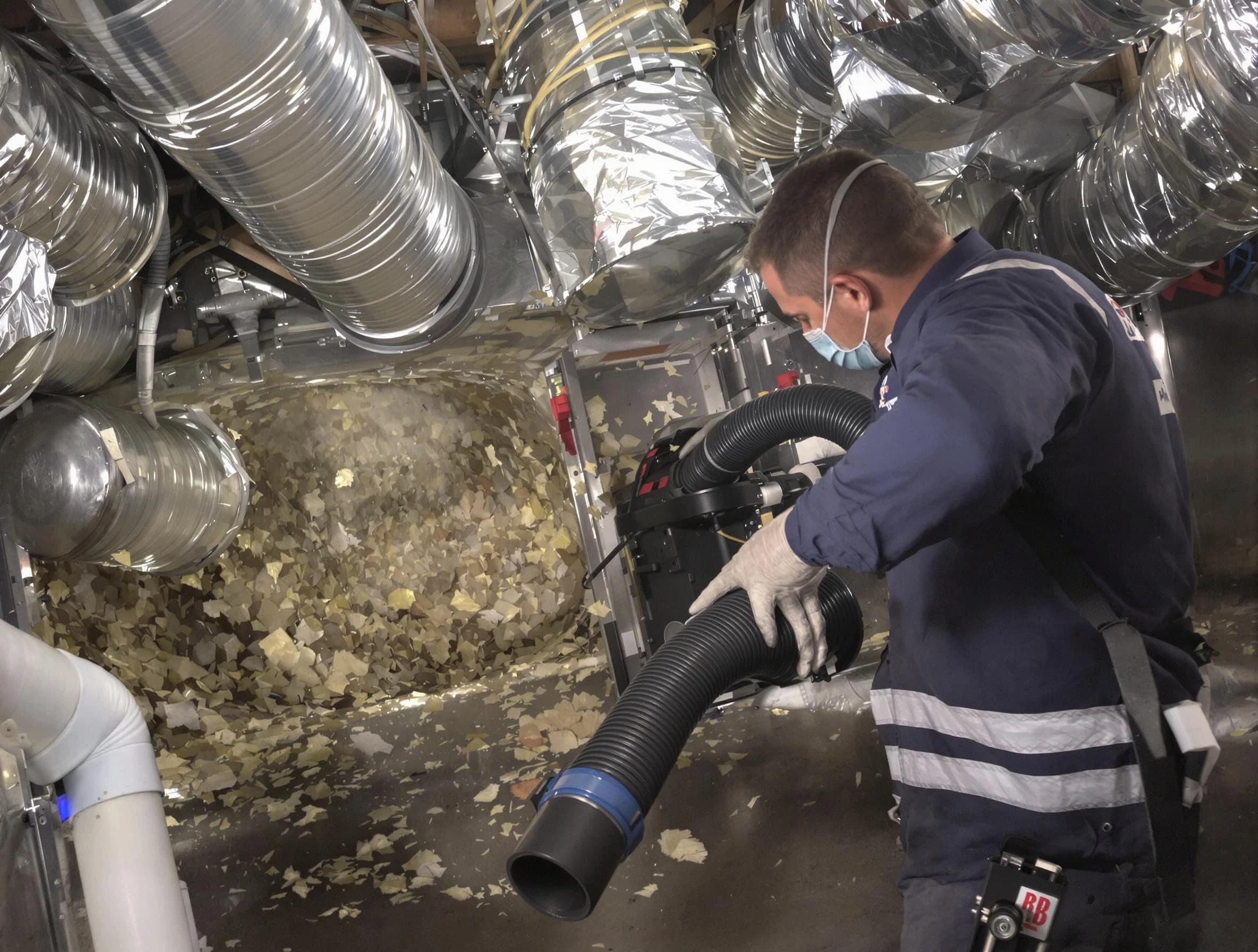 Franklin Air Duct Cleaning specialist operating negative pressure cleaning equipment for thorough duct maintenance in Franklin
