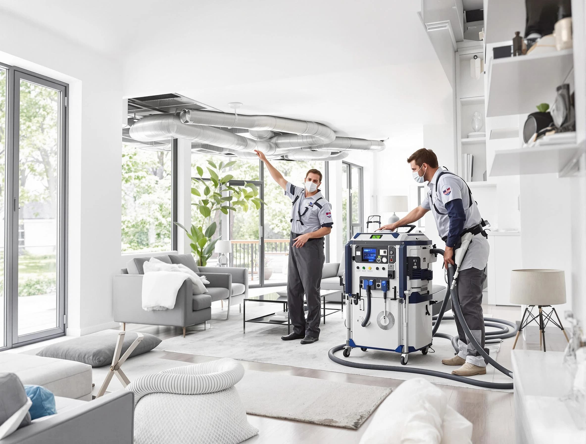 Franklin Air Duct Cleaning professional conducting pure air duct cleaning with state-of-the-art equipment in Franklin