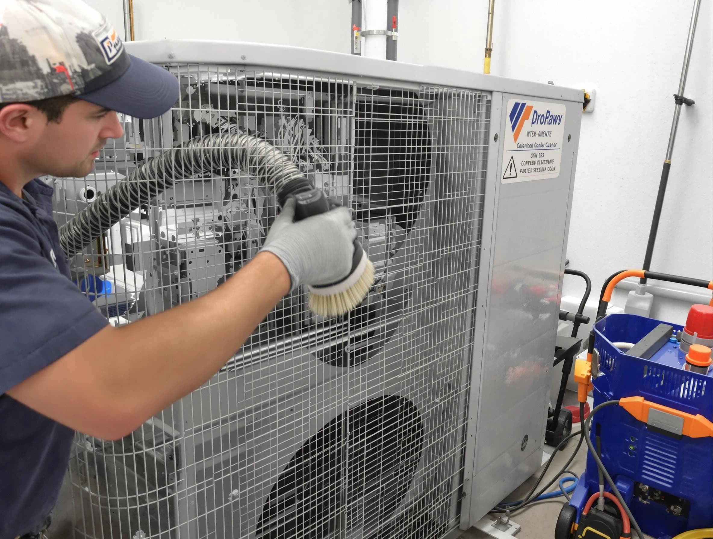 Franklin Air Duct Cleaning specialist performing precision AC coil cleaning for improved system performance in Franklin