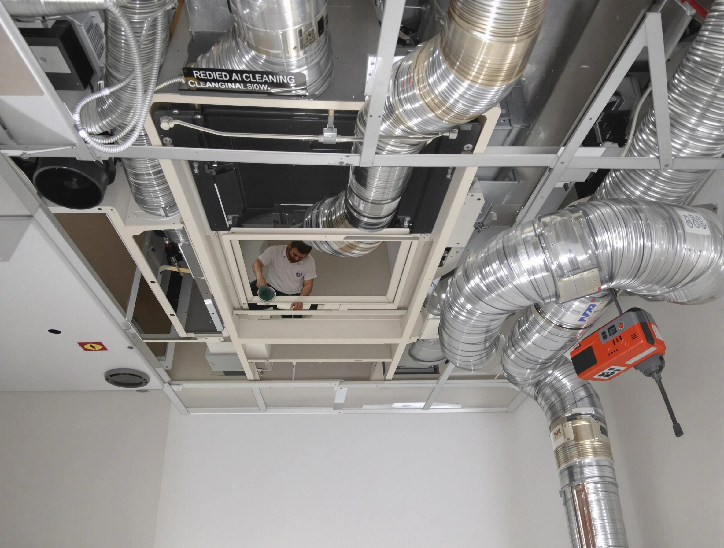 Franklin Air Duct Cleaning technician performing detailed central duct system cleaning in Franklin